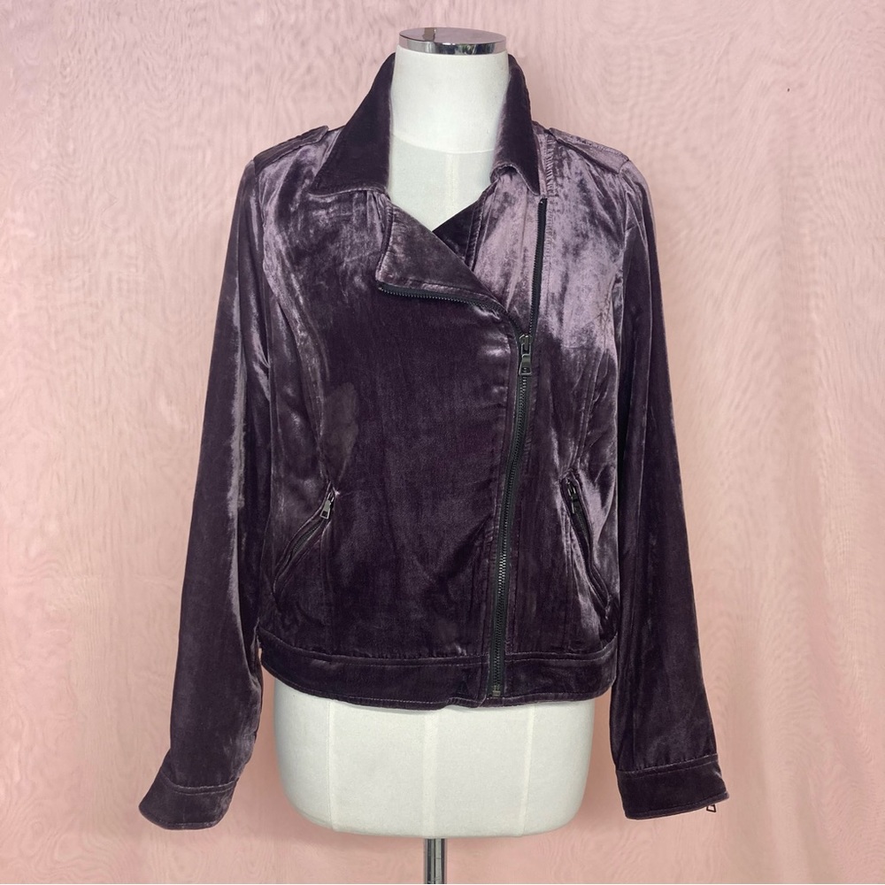 Apt. 9 purple velvet moto jacket